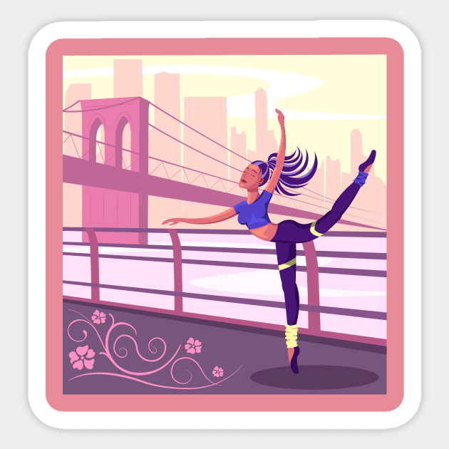 Brooklyn bridge Sticker by Design by Arapova